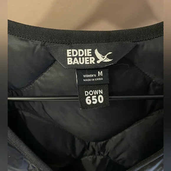 Eddie Bauer Women's Black Down 650 Vest Shaw Long - Picture 4 of 4